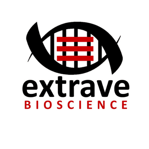 Extrave Bioscience logo With Black and Red icon
