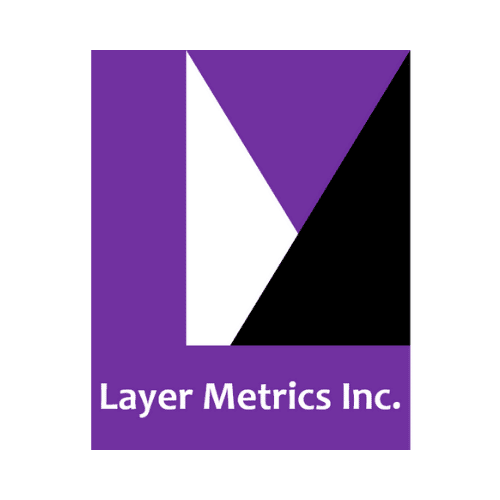 Layer Metrics Inc. Purple, White, Black Logo