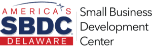 Delaware Small Business Development Center (SBDC) Red, White, Blue Logo With Shooting Star